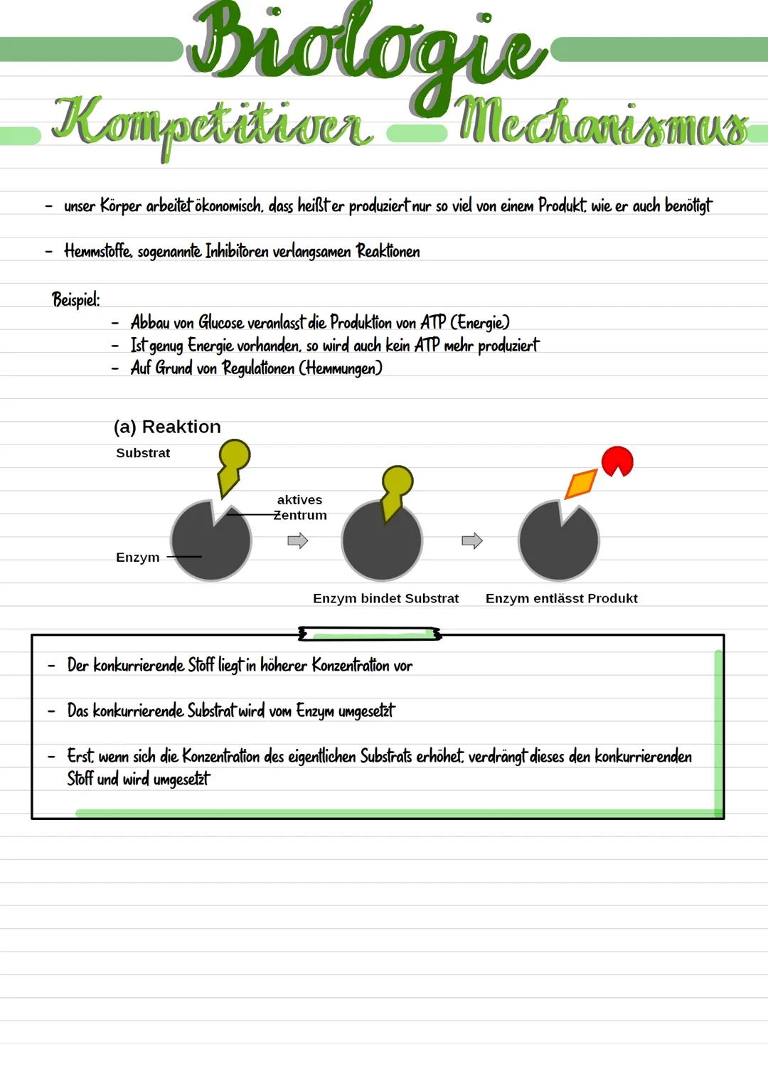 Enzymatik Enzymatik
Wirkungsweise
Substratspezifisch
Ein Enzym ist
substratspezifisch.
da immer nur ein
Substrat zu dem
passendem Aktivem
Ze