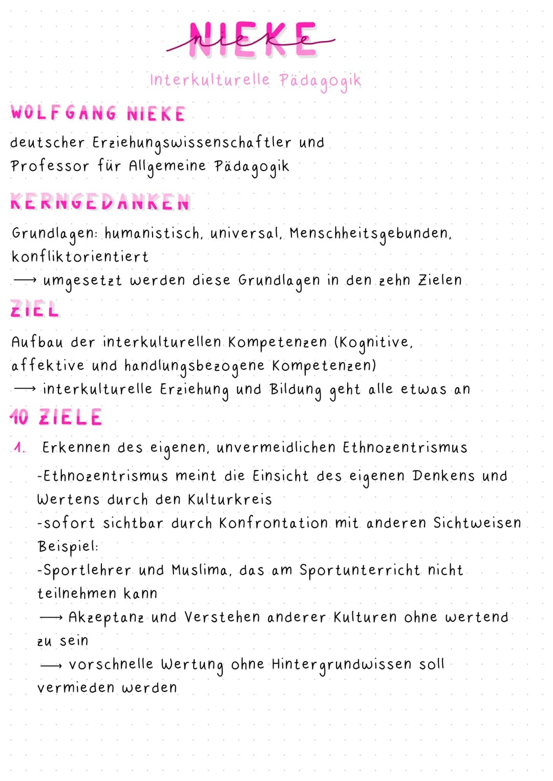 меске
Interkulturelle Pädagogik
WOLFGANG NIEKE
deutscher Erziehungswissenschaftler und
Professor für Allgemeine Pädagogik
KERNGEDANKEN
Grund
