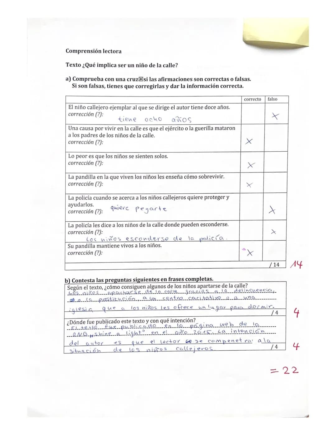 1er examen escrito
Parte A (Comprensión auditiva)
Fecha: 27
Nombre:
Vídeo: El cumpleaños de Carlos
Marca con una cruz las soluciones correct