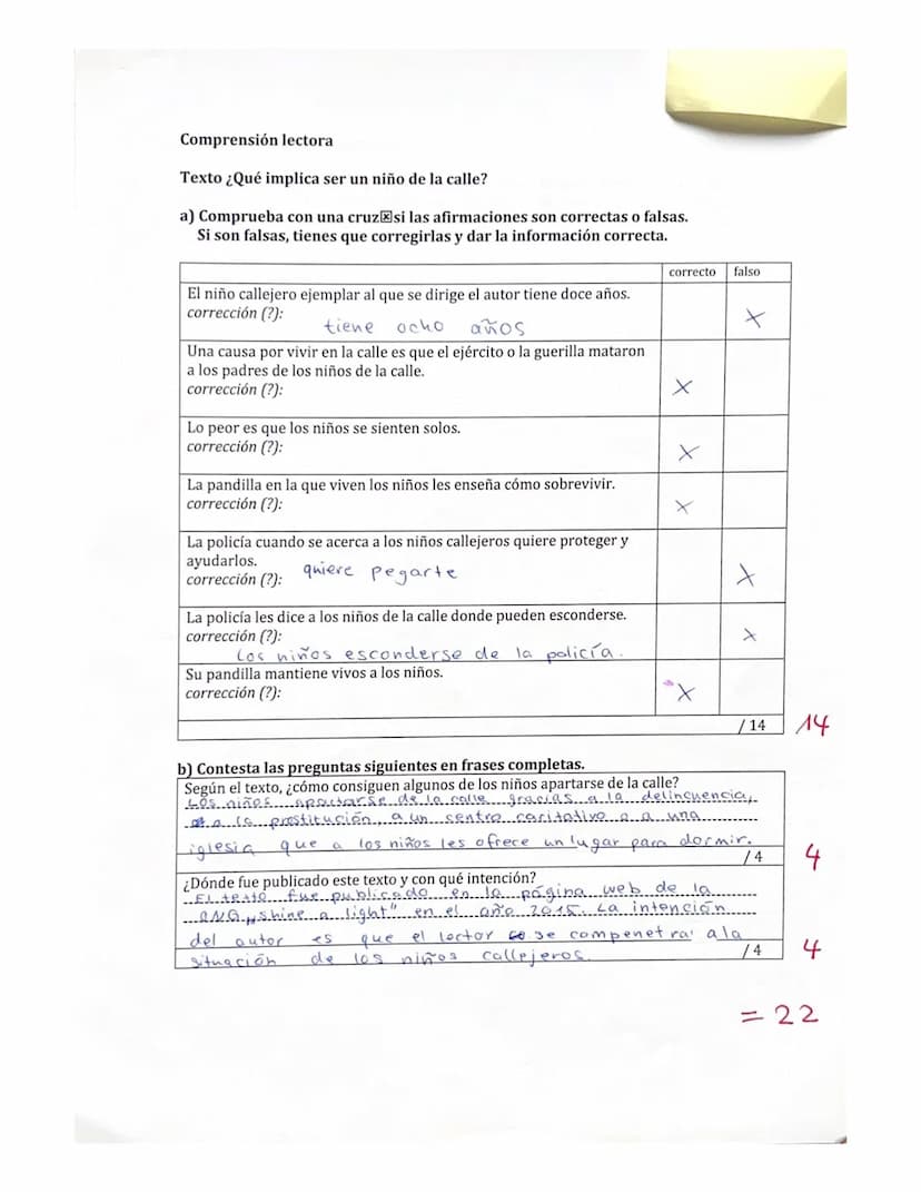 1er examen escrito
Parte A (Comprensión auditiva)
Fecha: 27
Nombre:
Vídeo: El cumpleaños de Carlos
Marca con una cruz las soluciones correct