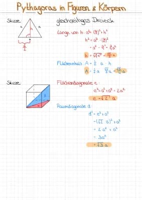 Know Satz des Pythagoras in Figuren und Körpern thumbnail