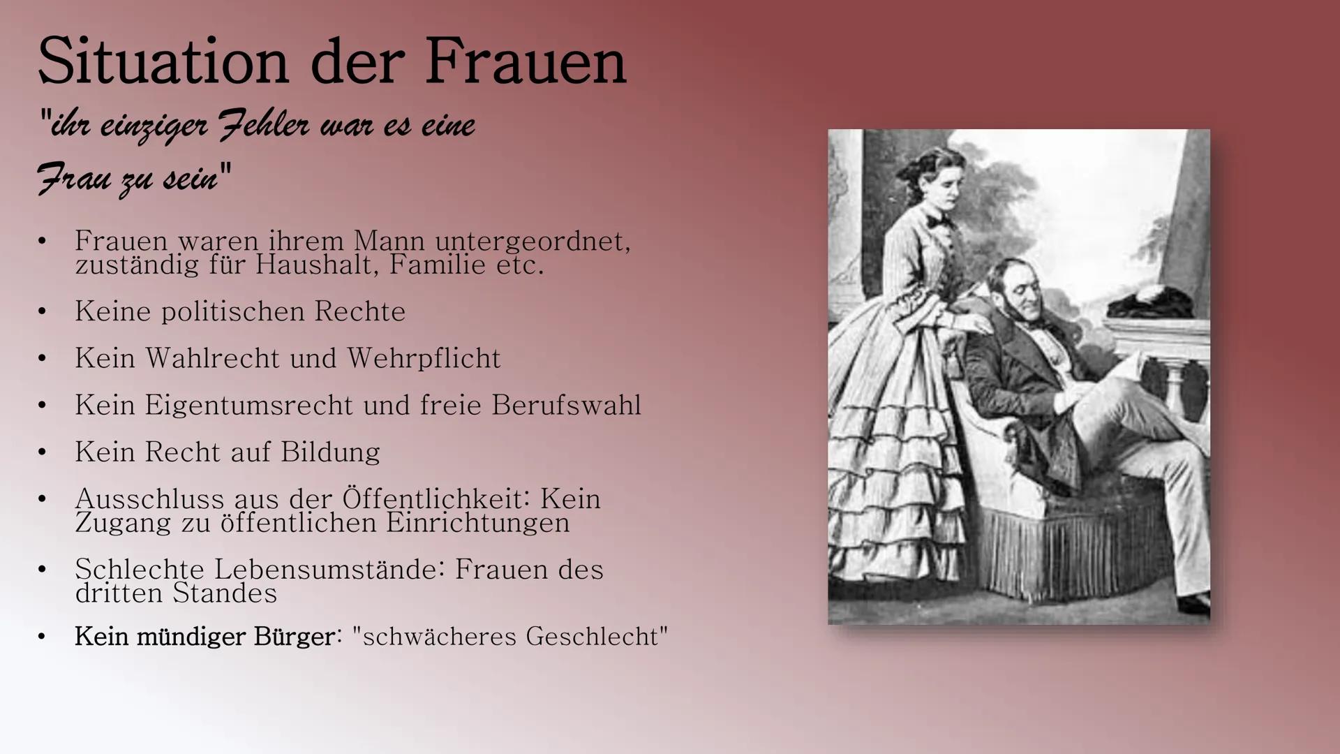 # FRAUENRECHTE

IN DER FRANZÖSISCHEN REVOLUTION

Präsentation von Lamia # Inhaltsverzeichnis

*   Situation der Frauen
*   Forderungen der F