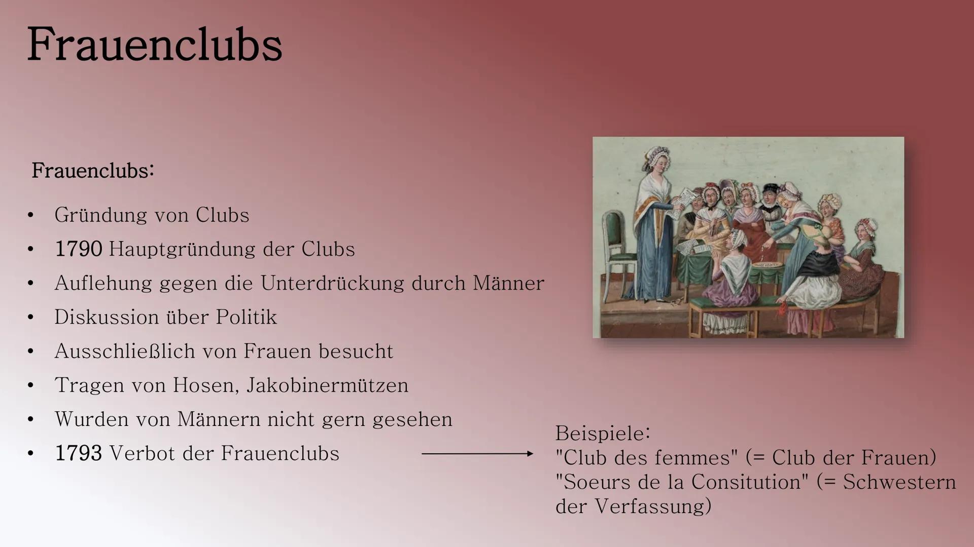 # FRAUENRECHTE

IN DER FRANZÖSISCHEN REVOLUTION

Präsentation von Lamia # Inhaltsverzeichnis

*   Situation der Frauen
*   Forderungen der F