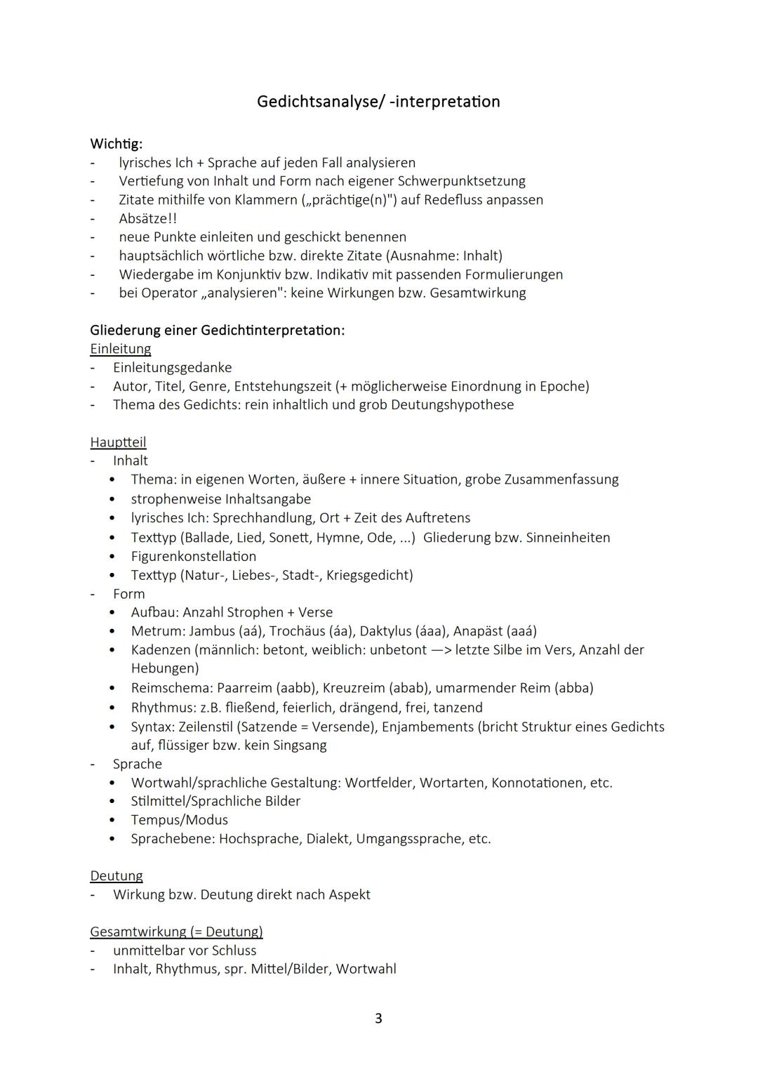 # Zusammenfassung Deutsch Abi

Überblick über die wichtigsten rhetorischen Figuren

| Rhetorische Figur | Definition | Beispiel | Wirkung |
