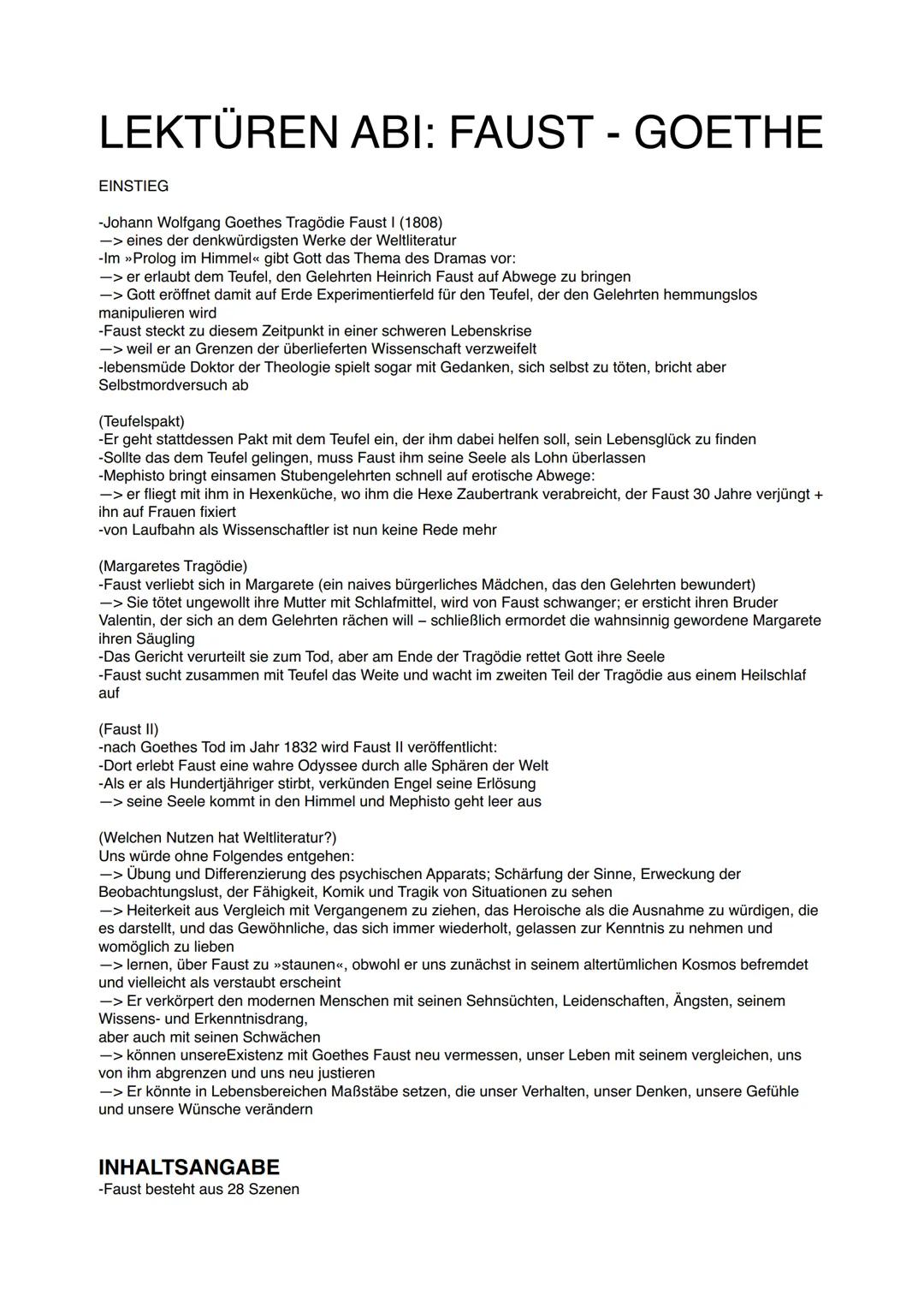 # LEKTÜREN ABI: FAUST - GOETHE

EINSTIEG

-Johann Wolfgang Goethes Tragödie Faust I (1808)

-> eines der denkwürdigsten Werke der Weltlitera