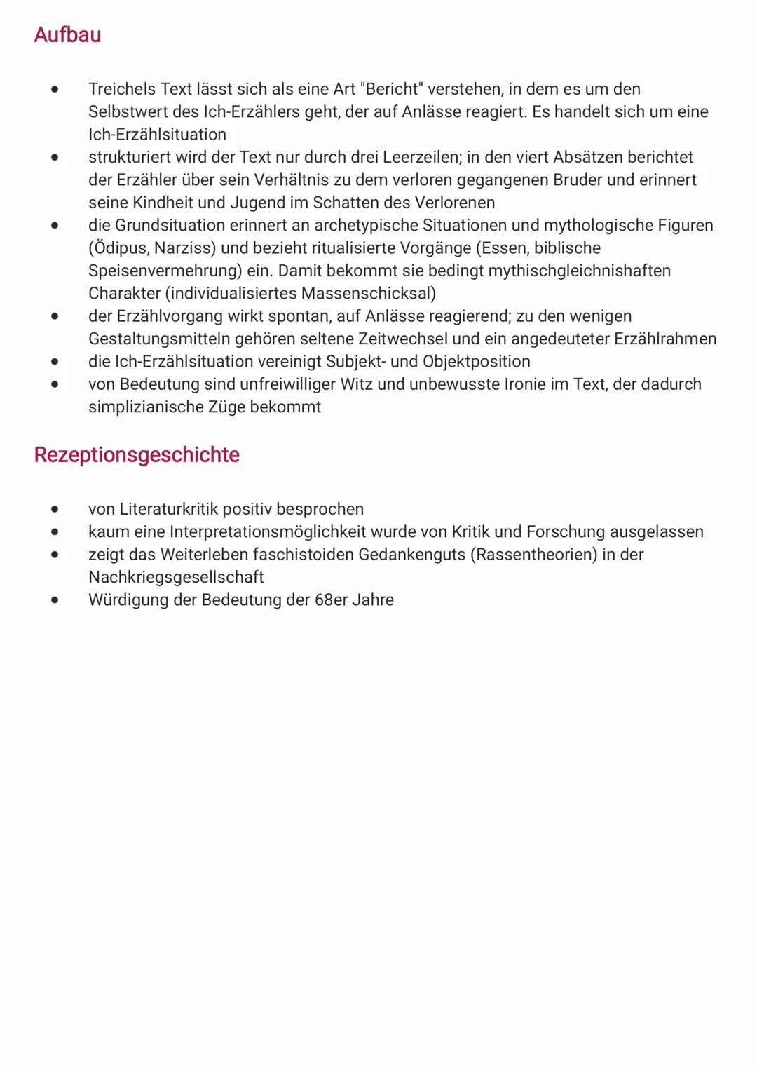 Im 2. Kapitel wird Hans-Ulrich Treichels Leben skizziert und auf den zeitgeschichtlichen
Hintergrund verwiesen:
●
●
●
●
●
DAS WICHTIGSTE AUF
