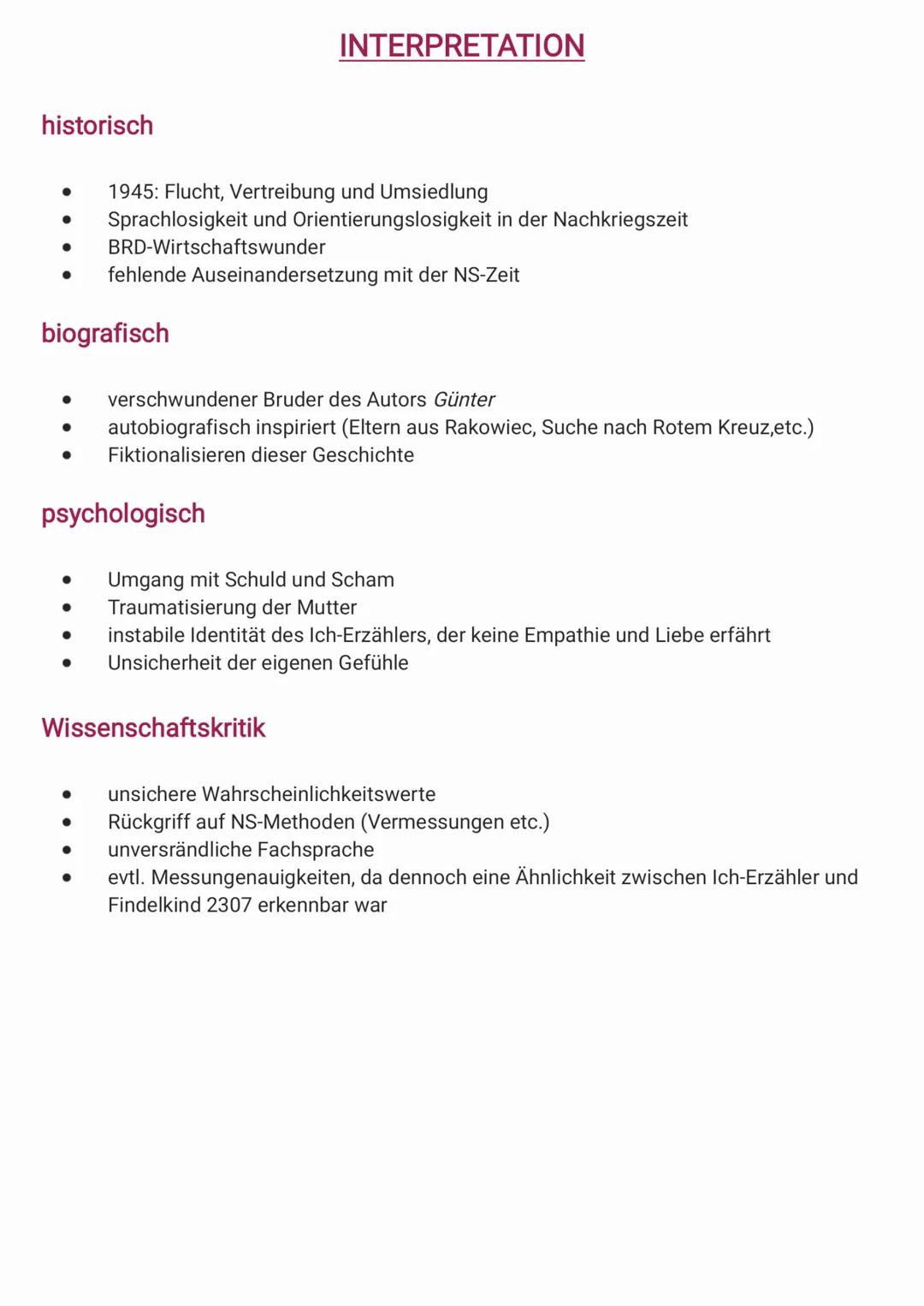 Im 2. Kapitel wird Hans-Ulrich Treichels Leben skizziert und auf den zeitgeschichtlichen
Hintergrund verwiesen:
●
●
●
●
●
DAS WICHTIGSTE AUF