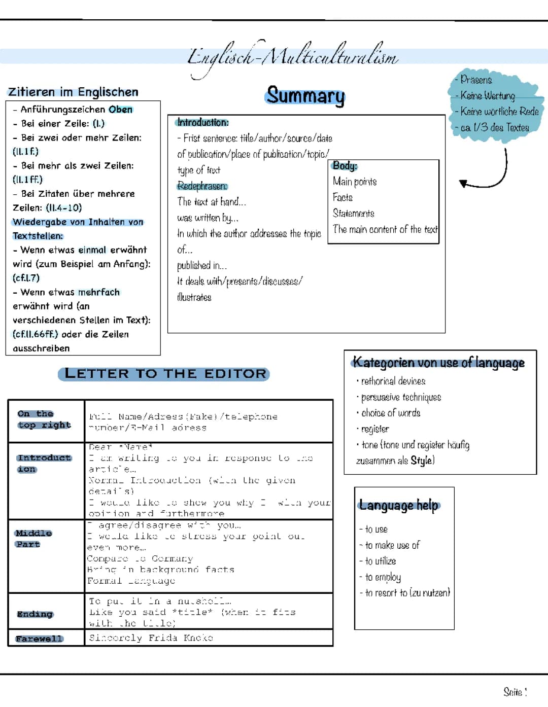 Analyse/Summary…