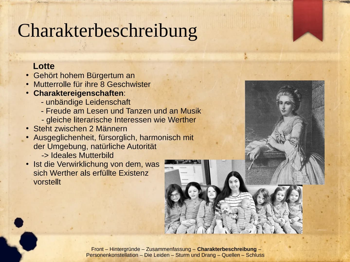 Die Leiden Des jungen Werthers
Hintergründe
Zusammenfassung
Charakterbeschreibung
▸ Personenkonstellation
> Die Leiden
Werther im Sturm und 