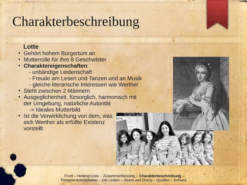Die Leiden Des jungen Werthers
Hintergründe
Zusammenfassung
Charakterbeschreibung
▸ Personenkonstellation
> Die Leiden
Werther im Sturm und 