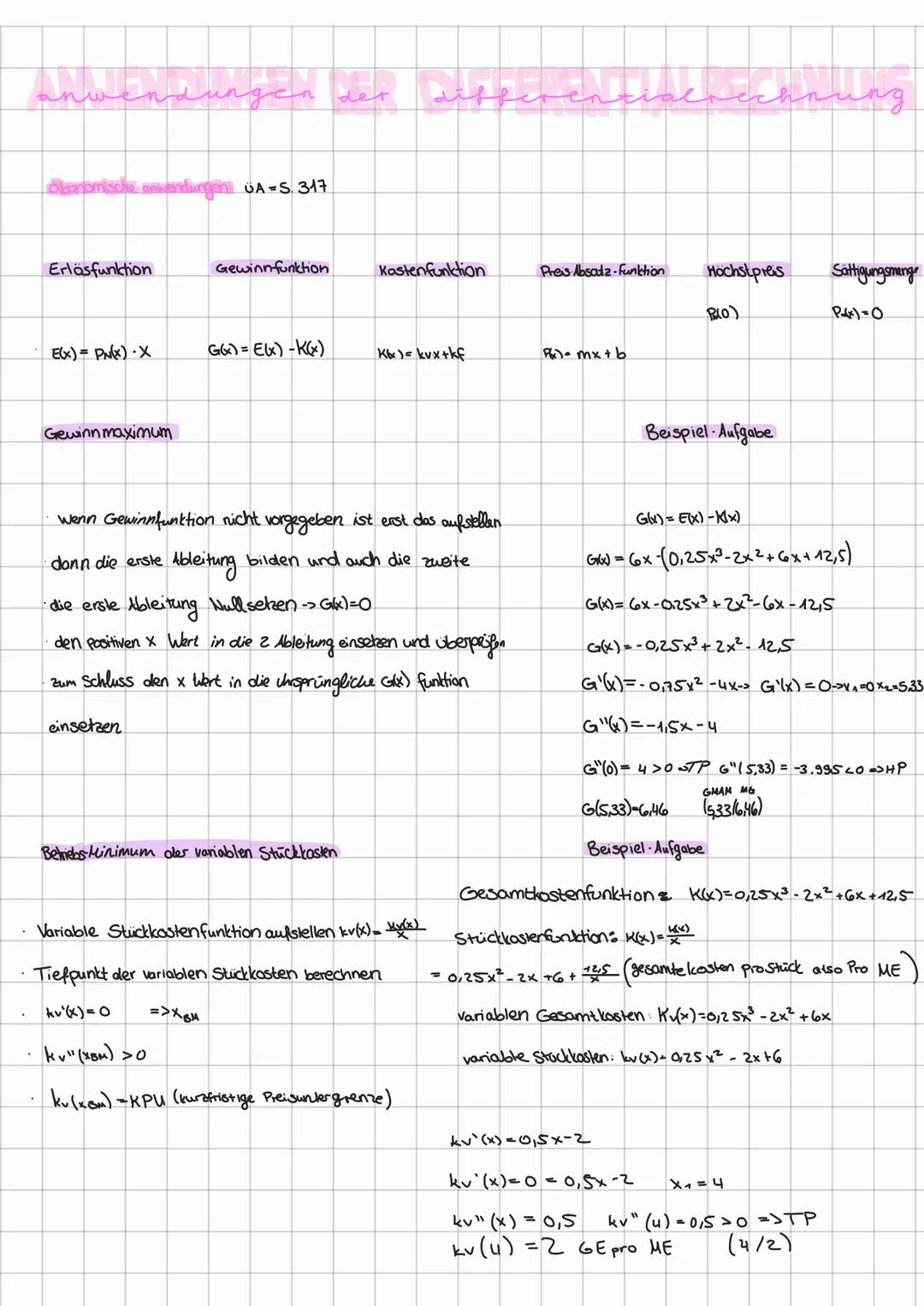 # graphisches differenzieren

Vollständige Kurvendiskussioni UA-5.317

schnittpunkte mit den Achsen

- Schnitt mit y-Achse o einsetzen für X