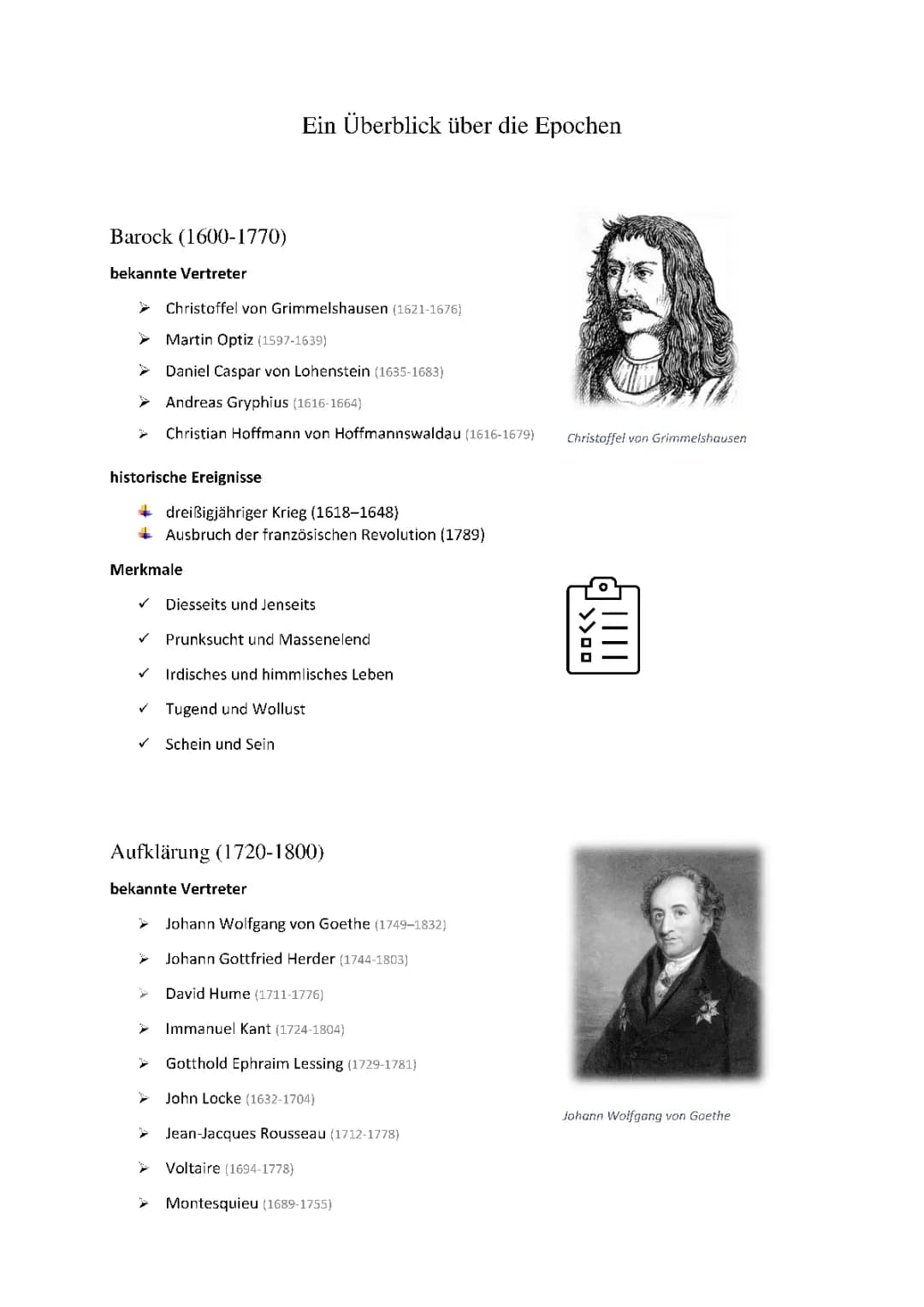 Ein Überblick über die Epochen