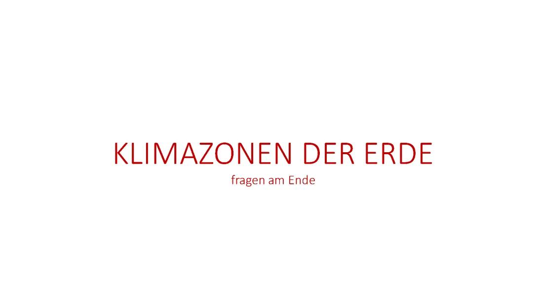 klimazonen der Erde