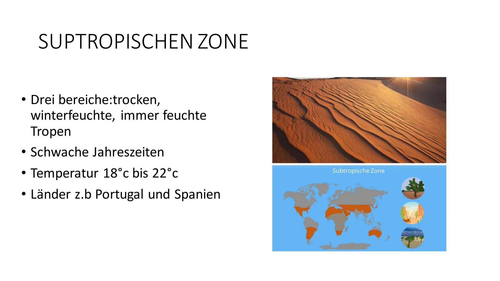 KLIMAZONEN DER ERDE
fragen am Ende DER POLARE ZONE
Südpol und Nordpol
• Tiere: Pinguin und Eisbär
●
Durchschnittliche Temperatur
-20 Bis -40