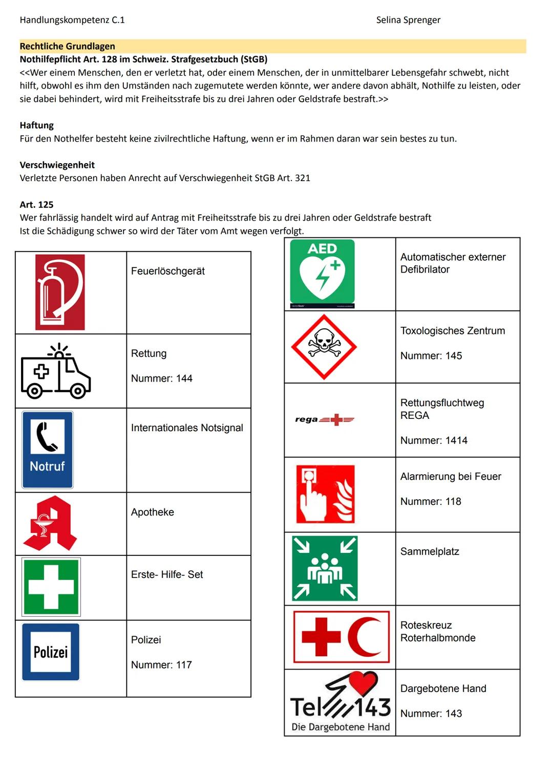 Handlungskompetenz C.1
Erläutern den Begriff Notfall und benennen den Aufgabenbereich einer FaGe in Notfallsituationen
Definition Notfall
● 