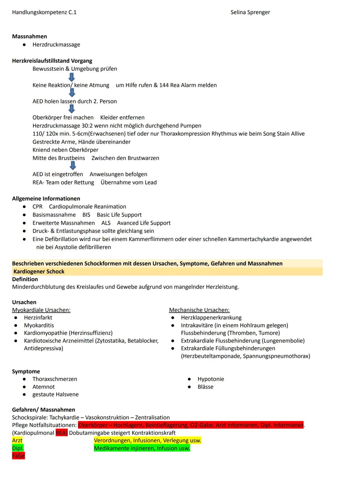 Handlungskompetenz C.1
Erläutern den Begriff Notfall und benennen den Aufgabenbereich einer FaGe in Notfallsituationen
Definition Notfall
● 
