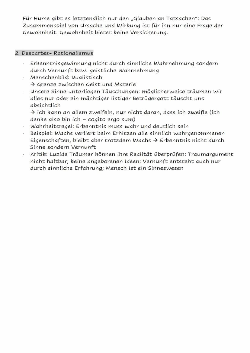 anthropologie - Das Selbstverständnis des Menschen
1. Leib- Seele- Problem
Hat der Mensch neben dem Körper etwas, was immateriell ist (Geist