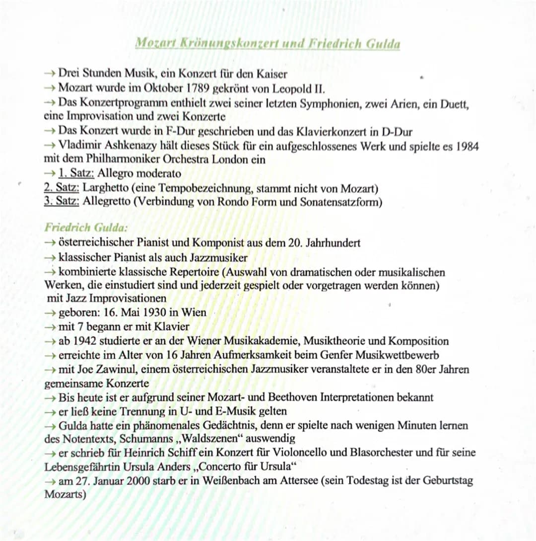 Mozart Krönungskonzert und Friedrich Gulda