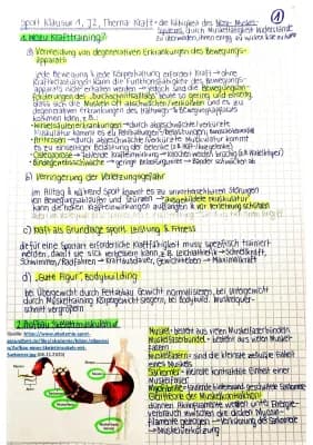 Know Sport Zusammenfassung Kraft (Maximalkraft, Schnellkraft, Kraftausdauer, Krafttraining) thumbnail