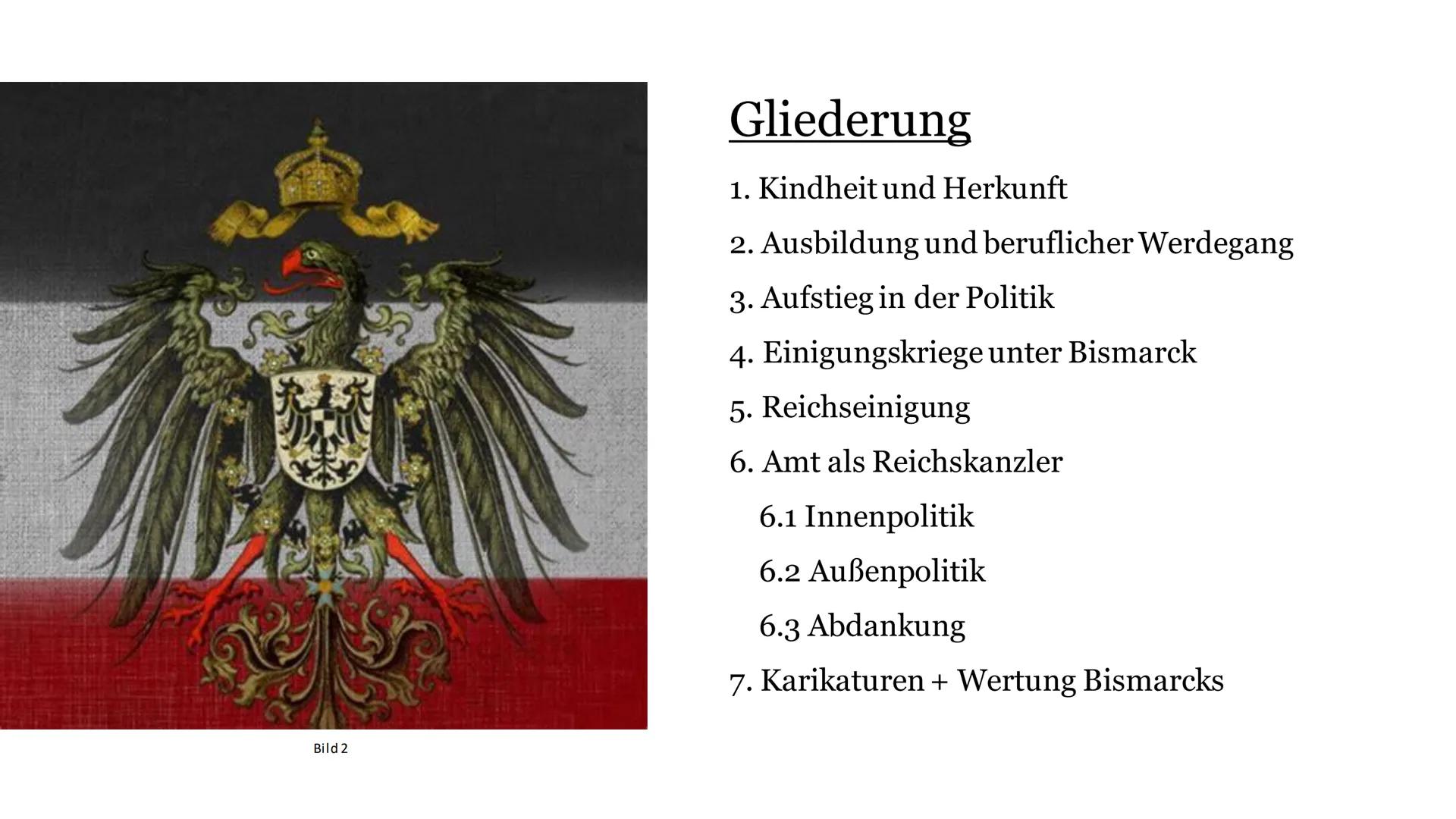 Otto von Bismarck
aka "der erste deutsche Reichskanzler"
aka "der Mann, der es hinbekam, die Völker deutscher
Nation zu einigen"
Bild 1
Mari