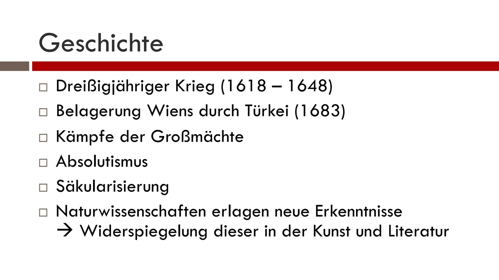 GFS: Barock: Das Konzert
Allgemein:
1600-1750
Aus den portugiesischen Wörtern "pèrola barroca" (unebene Perle)
→ Kitschige Epoche mit negati