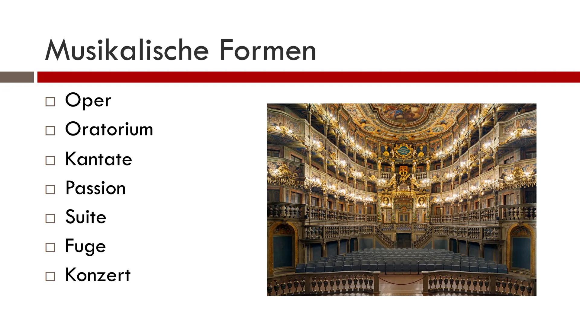 GFS: Barock: Das Konzert
Allgemein:
1600-1750
Aus den portugiesischen Wörtern "pèrola barroca" (unebene Perle)
→ Kitschige Epoche mit negati