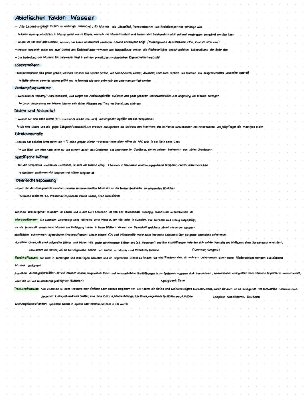 # Abiotische Faktoren

Unter abiotischen Faktoren werden alle Einflüsse zusammengefasst, die von der unbelebten Umwelt ausgehen. Es handelt 