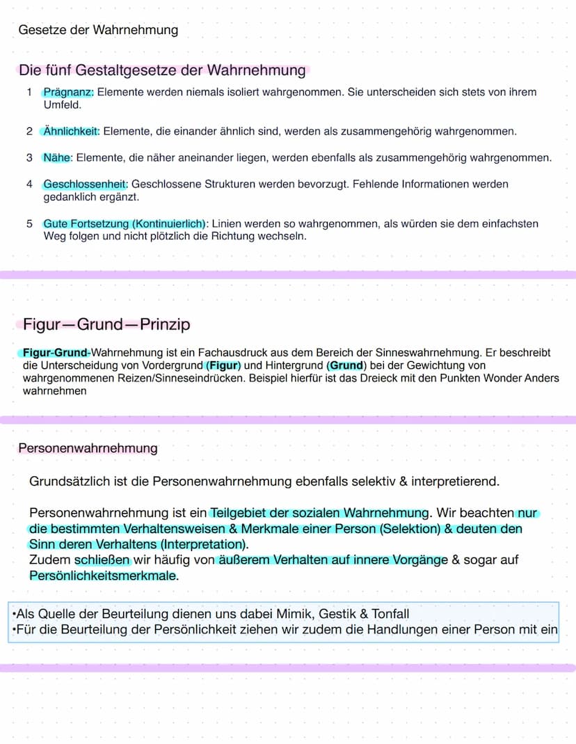  Wahrnehmung ist ein Vorgang, bei dem ein Organismus Informatioenen aufnimmt und in
seinem Gehirn verarbeitet.
Merkmale der Wahrnehmung
Wahr