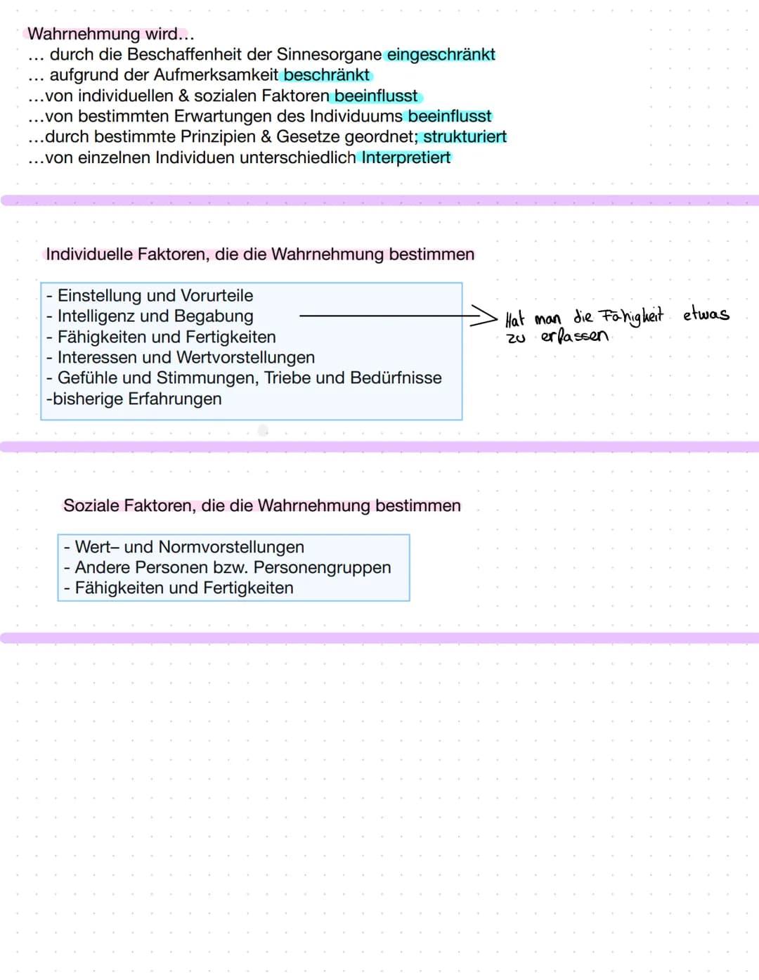  Wahrnehmung ist ein Vorgang, bei dem ein Organismus Informatioenen aufnimmt und in
seinem Gehirn verarbeitet.
Merkmale der Wahrnehmung
Wahr