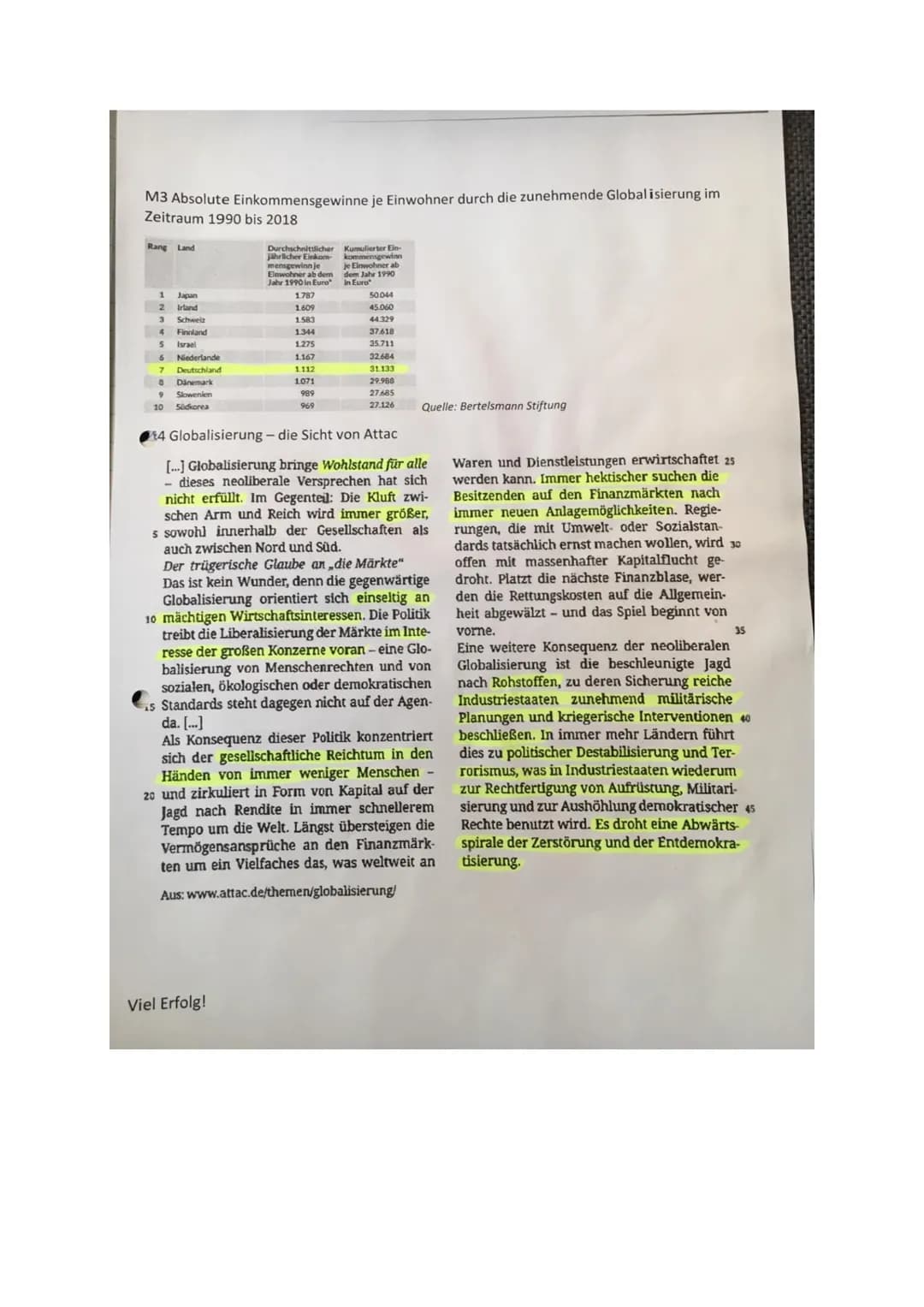 Arbeitsproduktivität, Lohnkosten und
Lohnstückkosten im Inland
Messzahlen 1991 = 100
170
160
150
140
130
120
110
100
1. Erläutern Sie anhand