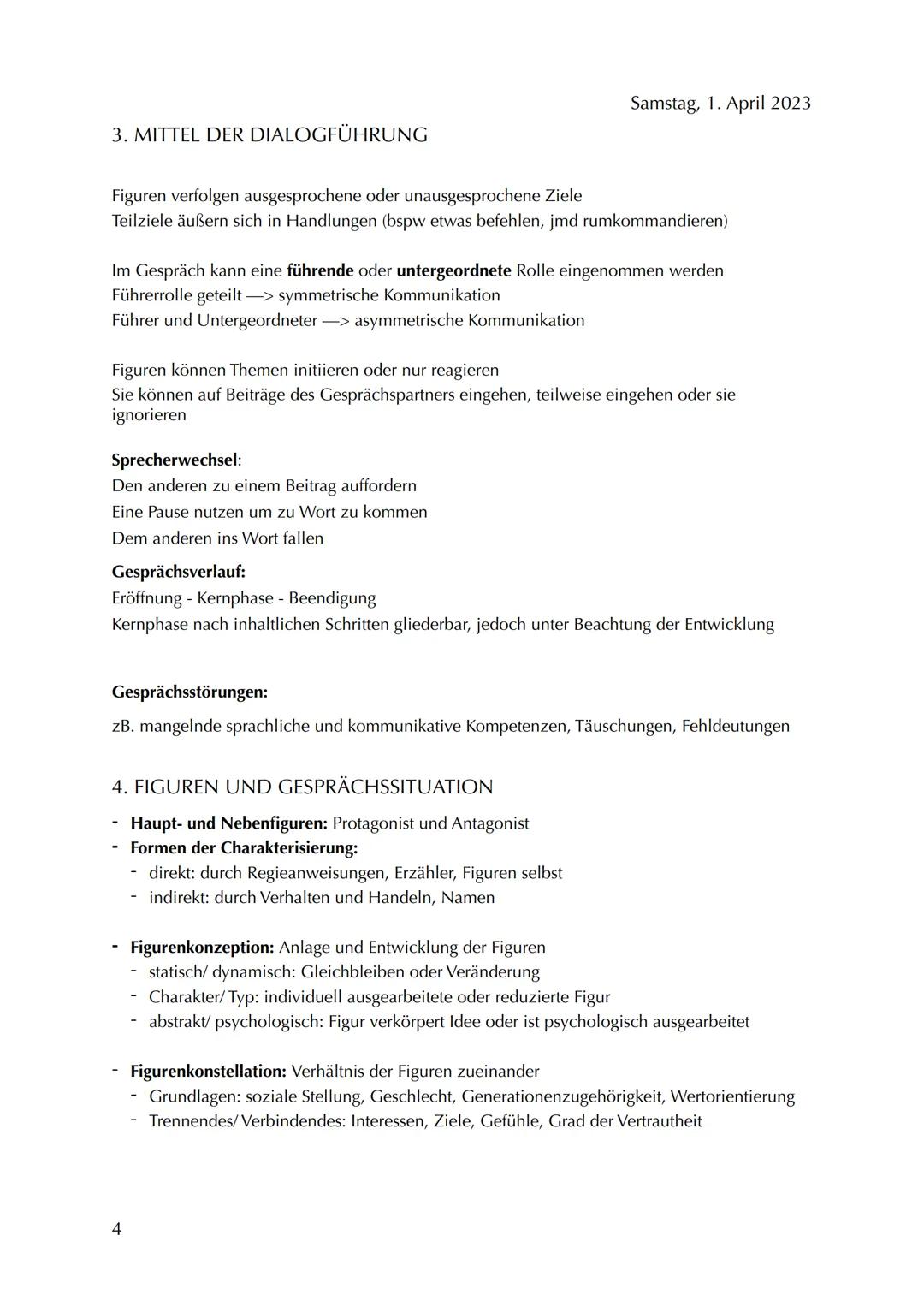 Abiturvorbereitung

Drama

Samstag, 1. April 2023

1.AUFBAU UND GESPRÄCHSVERLAUF
2
2. SPRACHLICHE UND DRAMATURGISCHE MITTEL
3
3. MITTEL DER 