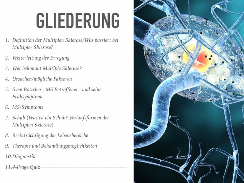 Multiple Sklerose
Definition
Multiple Sklerose = Enzephalitis disseminata
Eine entzündliche Erkrankung des zentralen Nervensystems, die die 