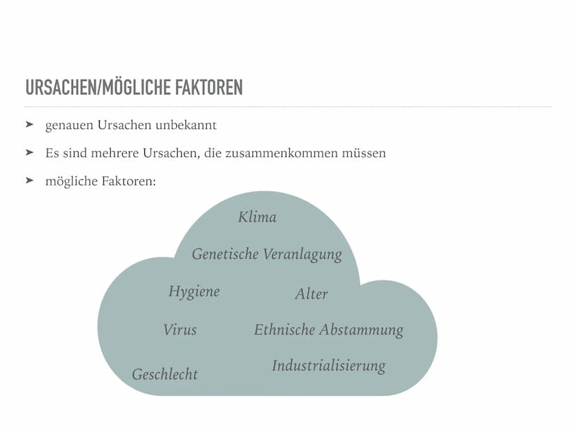 Multiple Sklerose
Definition
Multiple Sklerose = Enzephalitis disseminata
Eine entzündliche Erkrankung des zentralen Nervensystems, die die 