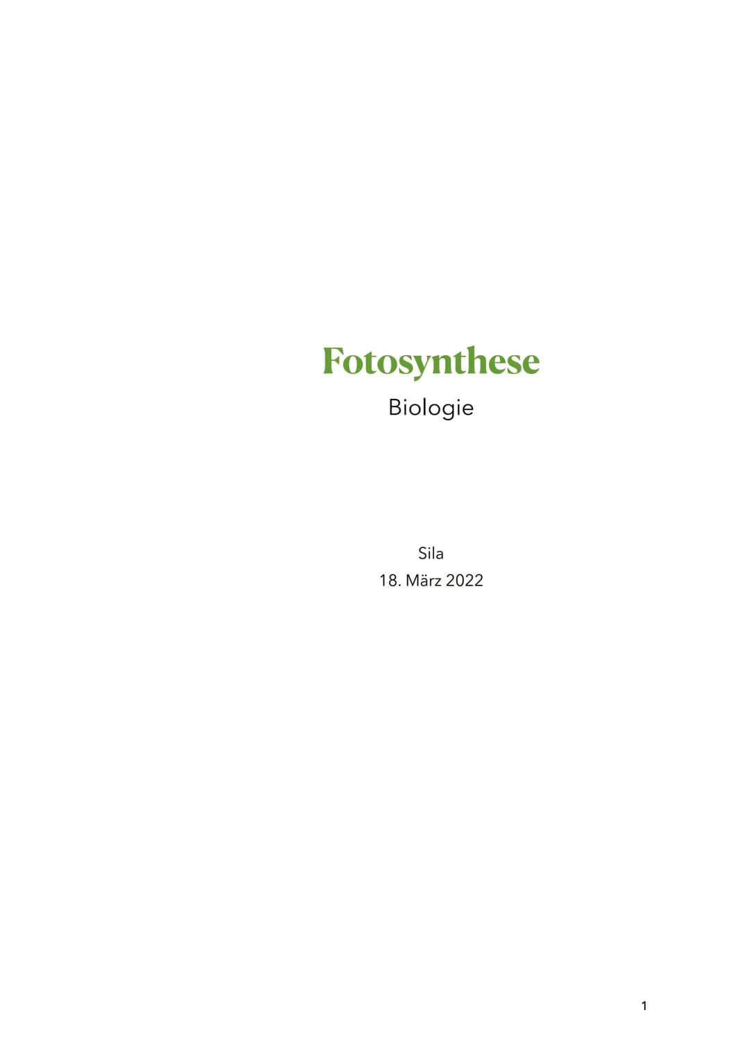 Fotosynthese
Biologie
Sila
18. März 2022
1 Themen:
O Bau und Funktion von Blättern (Blattquerschnitt)
o Stofftransport in Pflanzen
O Aufbau 