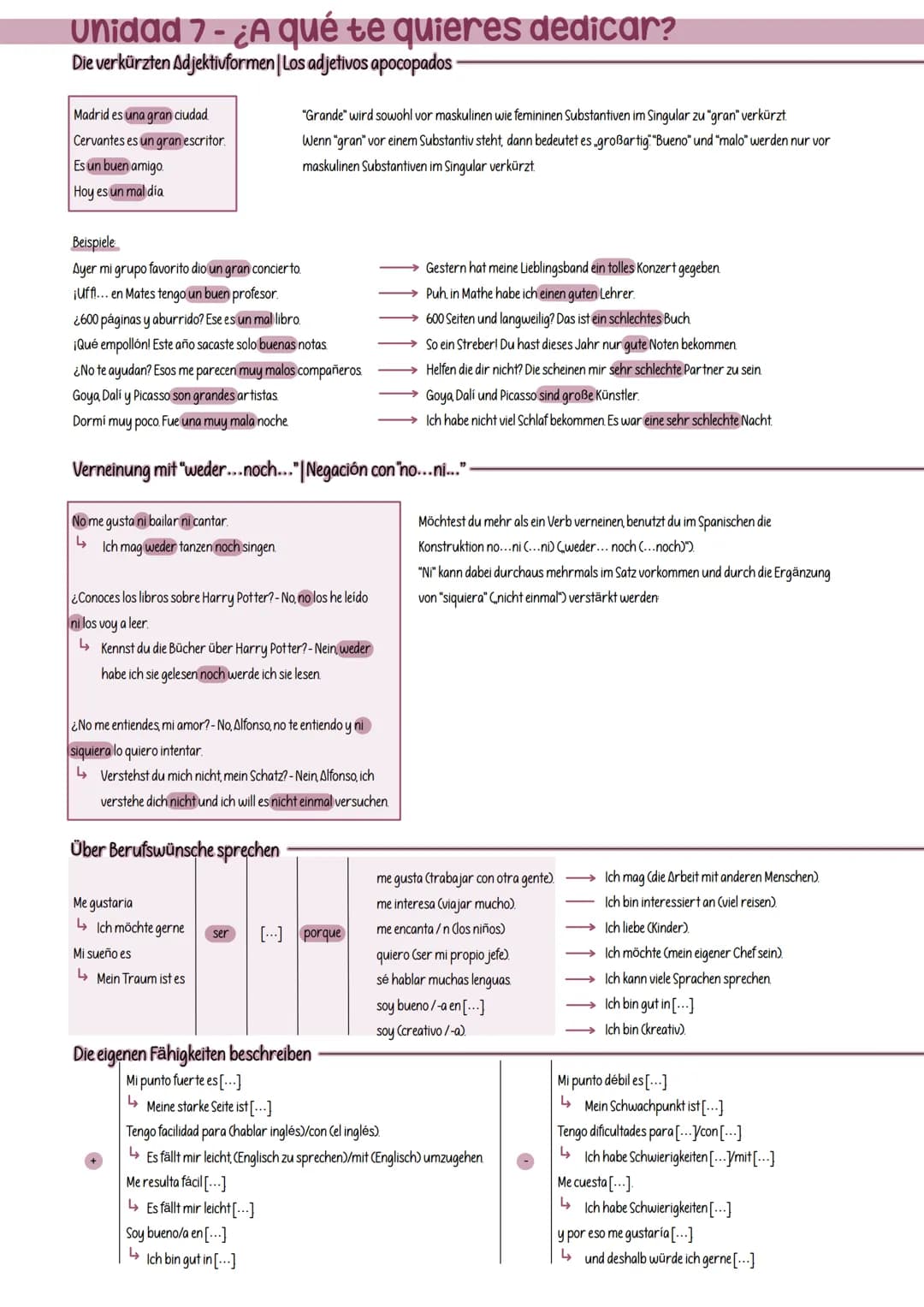 Unidad 7 - ¿A qué te quieres dedicar?
Unpersönliche Konstruktionen mit "se" und "uno" | Las estructuras impresionales con "se y "u
"uno"-
En
