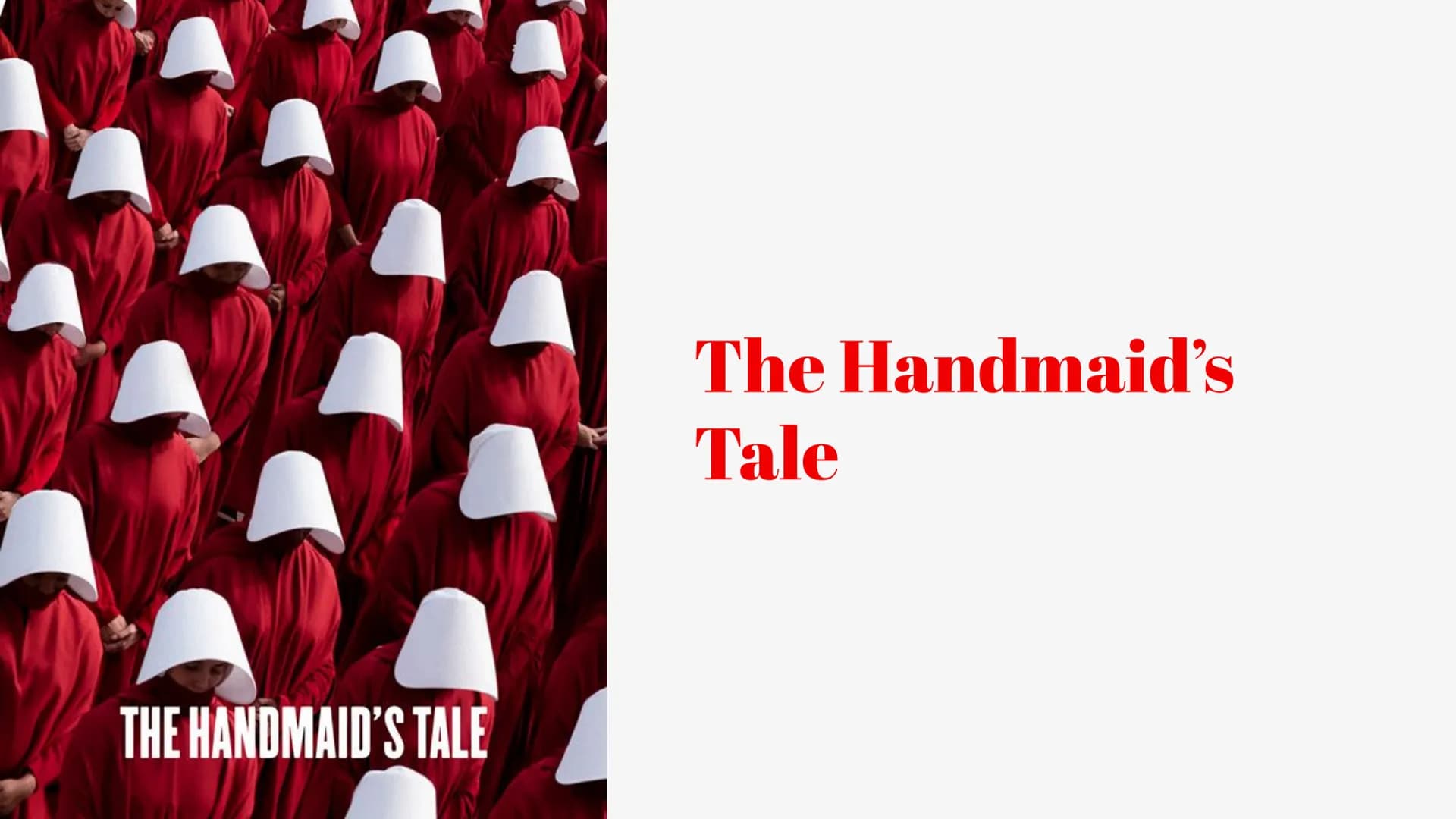 THE HANDMAID'S TALE
The Handmaid's
Tale  Plot summary
Republic of Gilead, a totalitarian state in America
●
●
●
●
One of the few woman left 