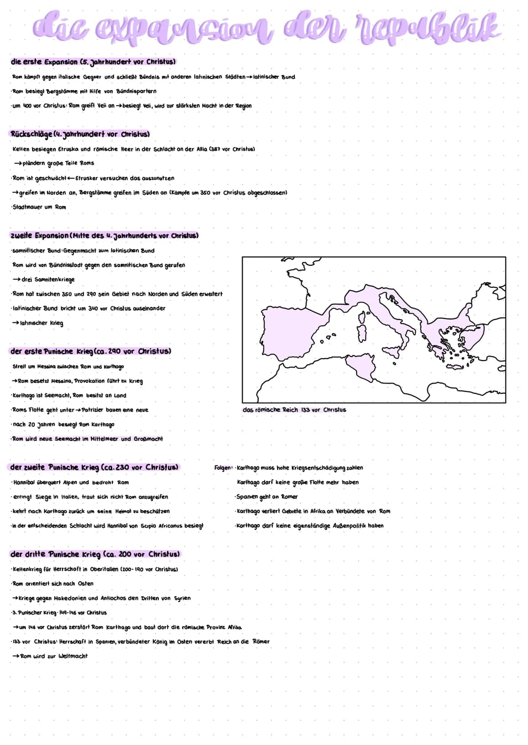 die expansion der republik
die erste Expansion (5. Jahrhundert vor Christus)
Rom kämpft gegen italische Gegner und schließt Bündnis mit ande