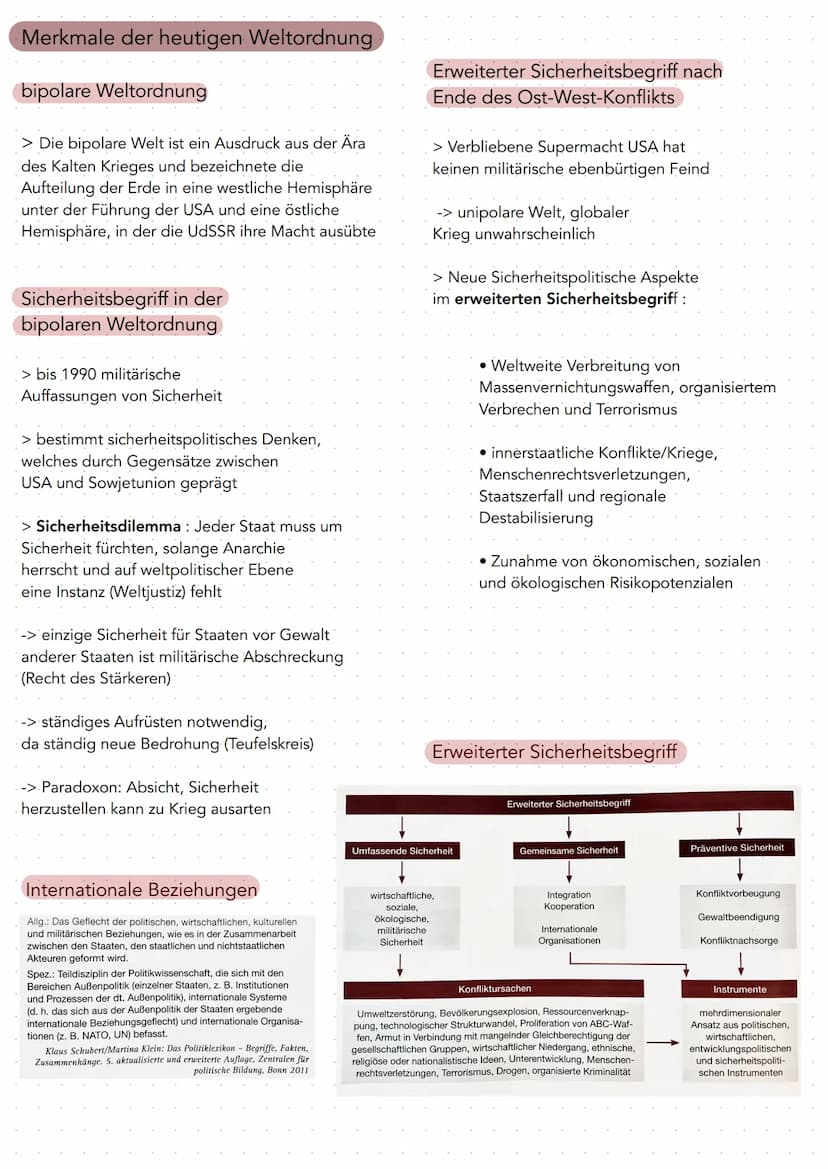  Merkmale der heutigen Weltordnung
bipolare Weltordnung
> Die bipolare Welt ist ein Ausdruck aus der Ära
des Kalten Krieges und bezeichnete 