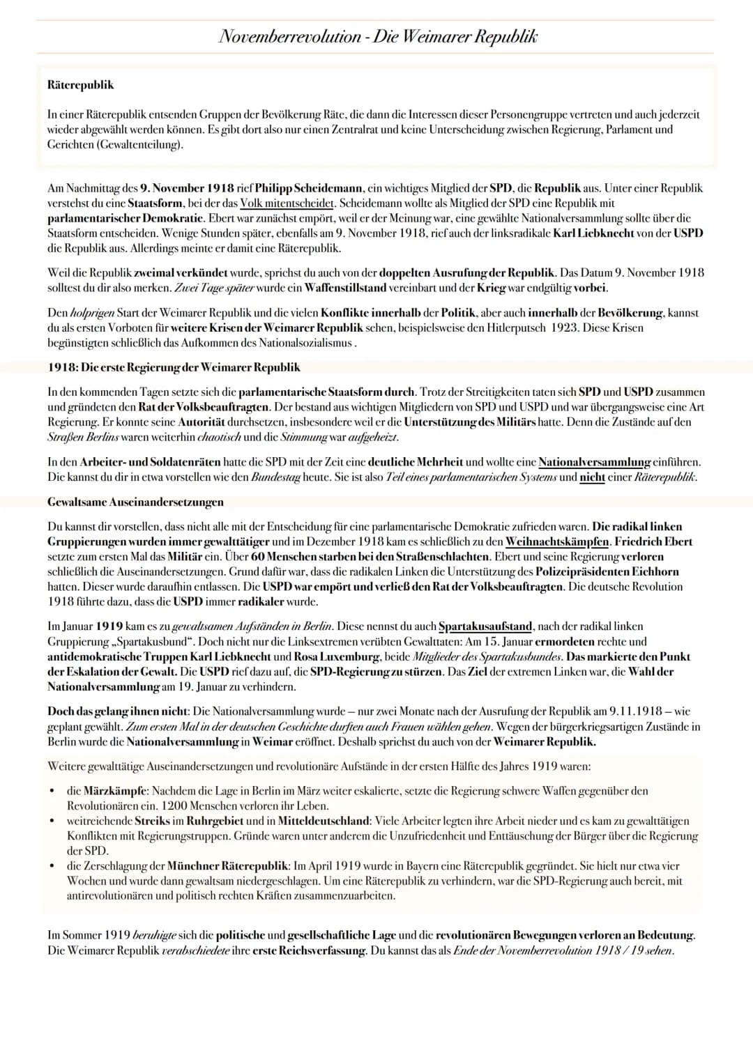 ABITUR: DIE WEIMAR REPUBLIK
Geschichte Grundkurs in Niedersachsen
@worth.learning-H.H Ereignis
1. Weltkrieg
Oktoberreformen heren Verfassung