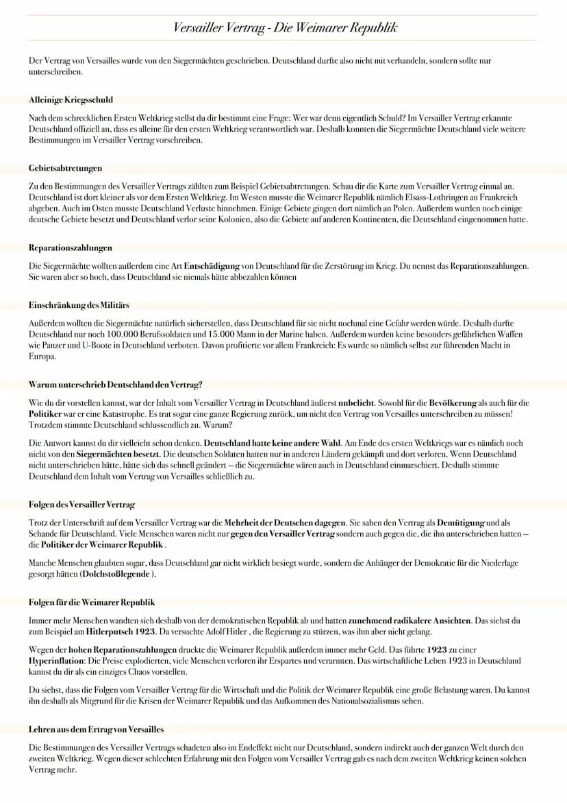 ABITUR: DIE WEIMAR REPUBLIK
Geschichte Grundkurs in Niedersachsen
@worth.learning-H.H Ereignis
1. Weltkrieg
Oktoberreformen heren Verfassung