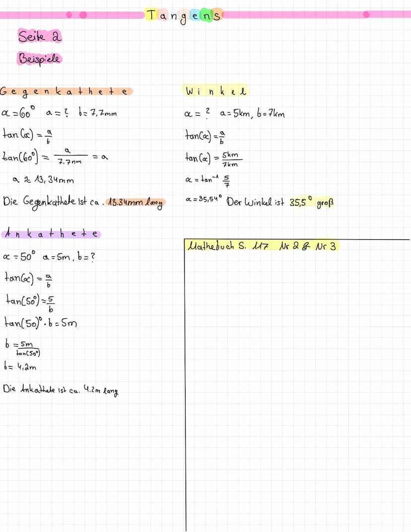 Seitenlängen und winkel
Merke
Sinus (α) = Gegenkathete
Hypotenuse
Der Sinus von & (since)) ist die gegenkathete von
& geteilt durch die Hypo