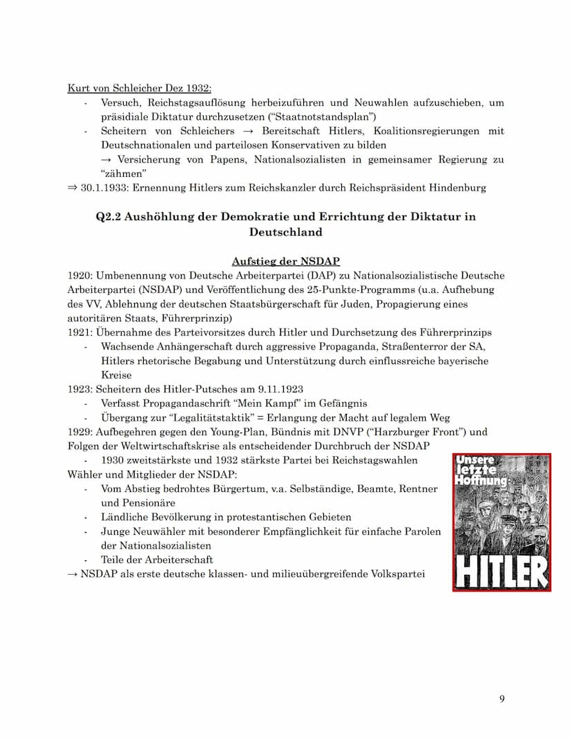 Geschichte Zusammenfassung - mündliches Abitur 2024
Q2
Q2.1 Die Weimarer Republik als erste deutsche Demokratie
Entstehungsbedingungen und i