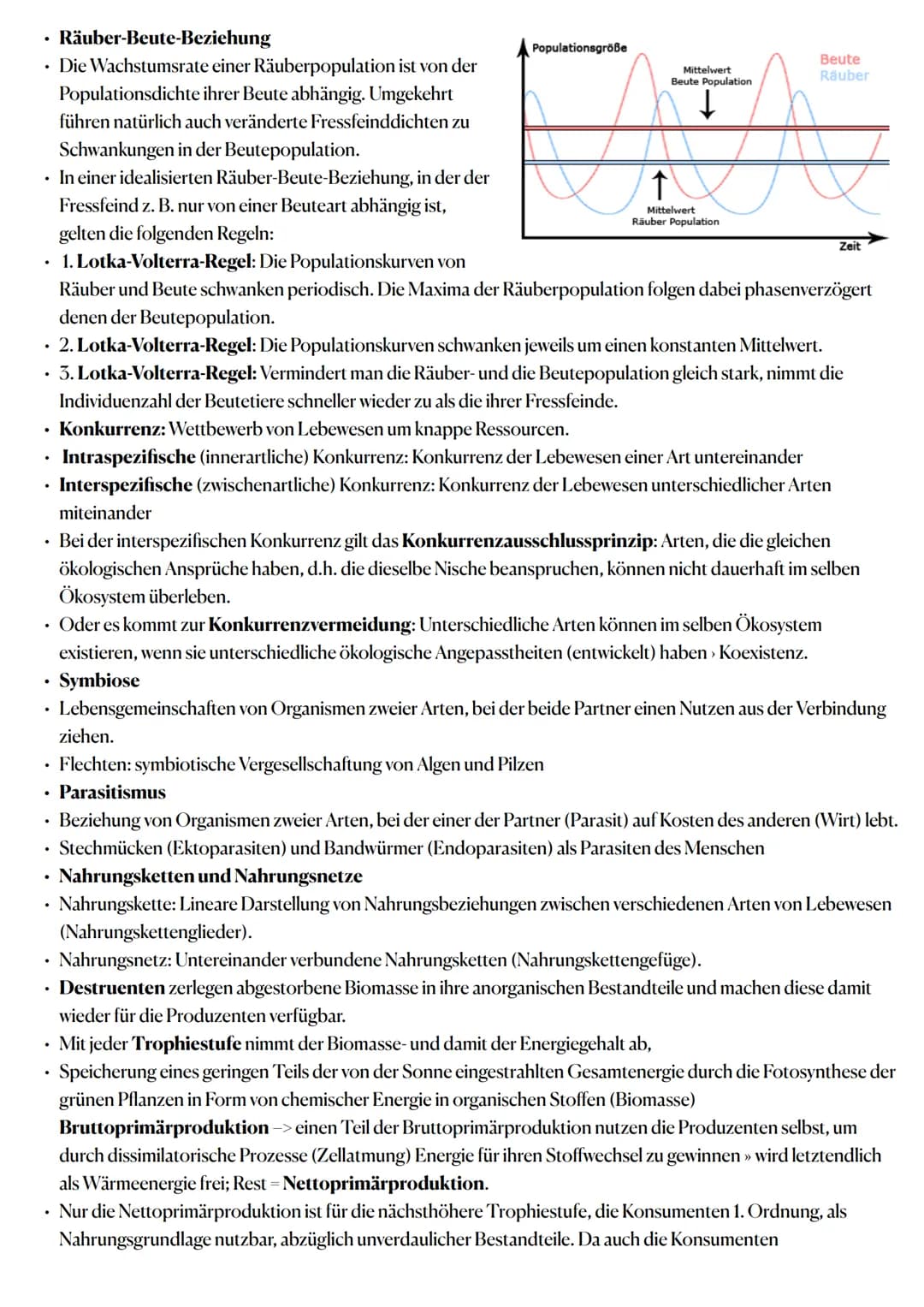 Ökologie:
Wechselwirkungen zwischen belebter und unbelebter Umwelt
Ökosysteme sind offene, bis zu einem gewissen Grad zur Selbstregulation f