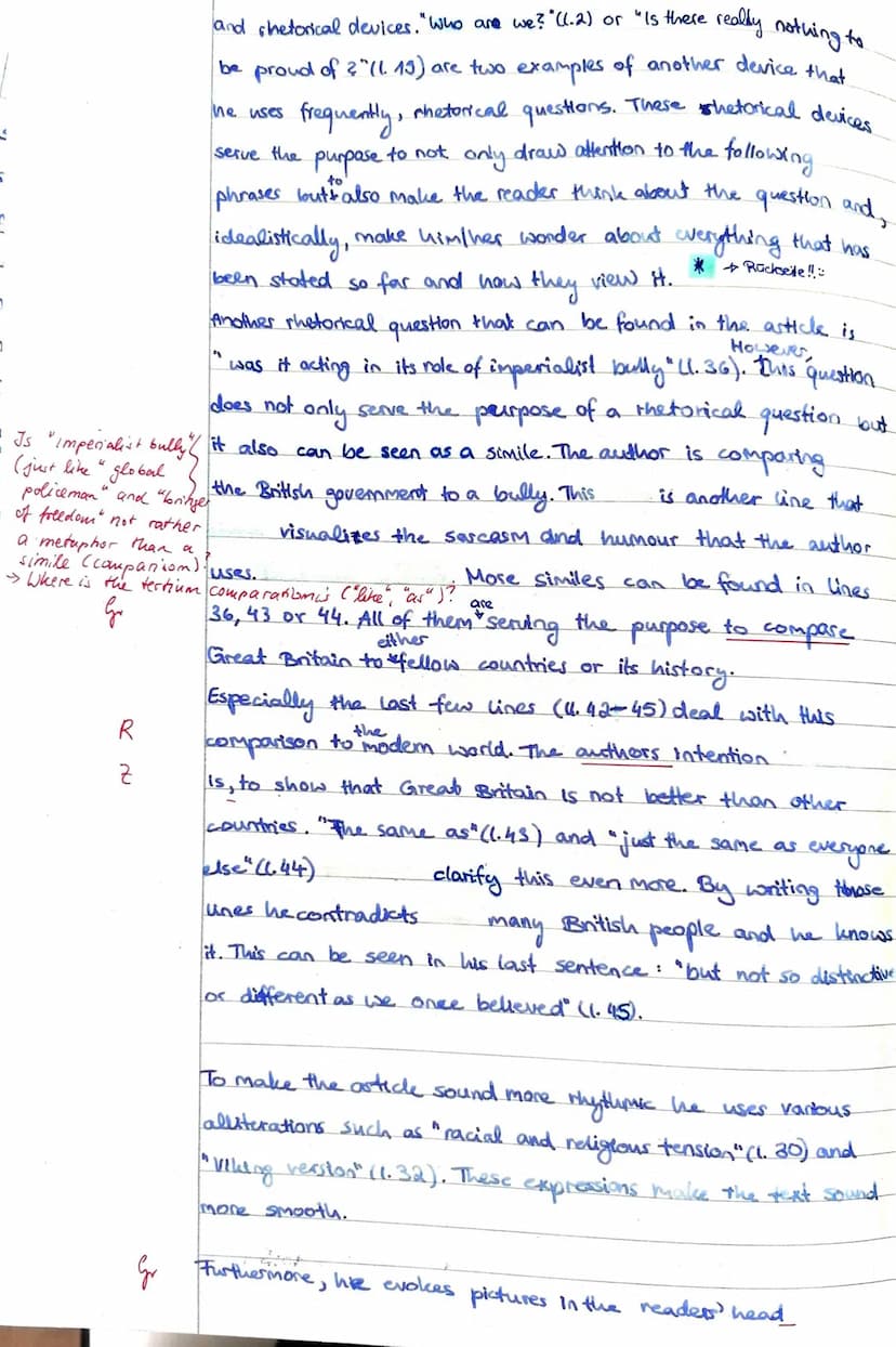 Exam
no. 2: Britishness
The column "A humble people", written by Harry Bingham,
reprinted by "This Little Britain" in 2007 deals with a
Brit