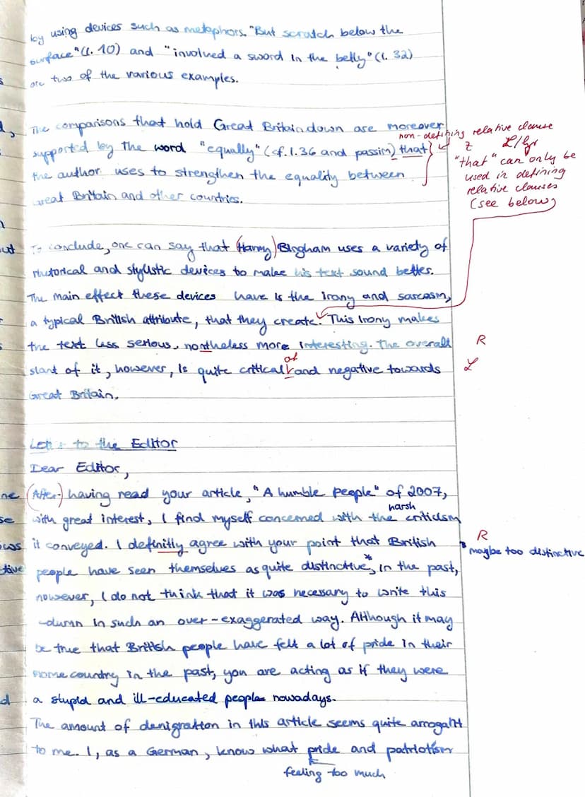 Exam
no. 2: Britishness
The column "A humble people", written by Harry Bingham,
reprinted by "This Little Britain" in 2007 deals with a
Brit
