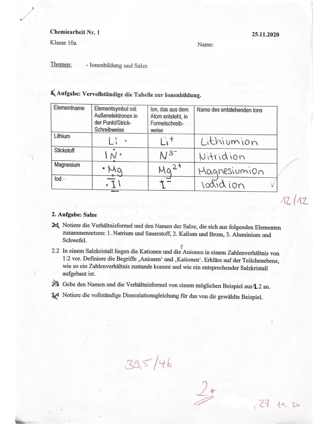 Salze: Aufbau, Eigenschaften und Übungen für Klasse 8 bis 10