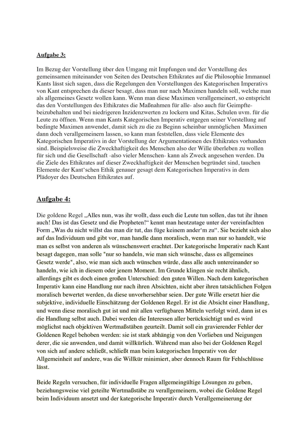Aufgaben Evangelische Religion Ethik
Aufgaben Ethikrat
Aufgabe 1:
In seiner am 4.2.2021 veröffentlichten Ad-hoc-Empfehlung widmet sich der D