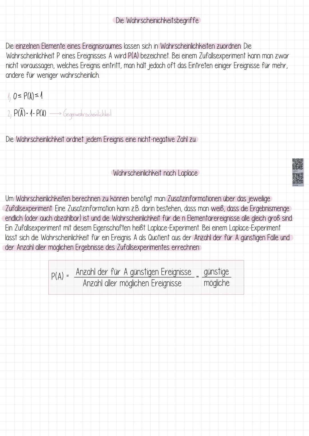 Das Zufallsexperiment
Bei einem Zufallsexperiment (auch Zufallsversuch genannt) handelt es sich um einen Versuch, der unter
bestimmten Bedin