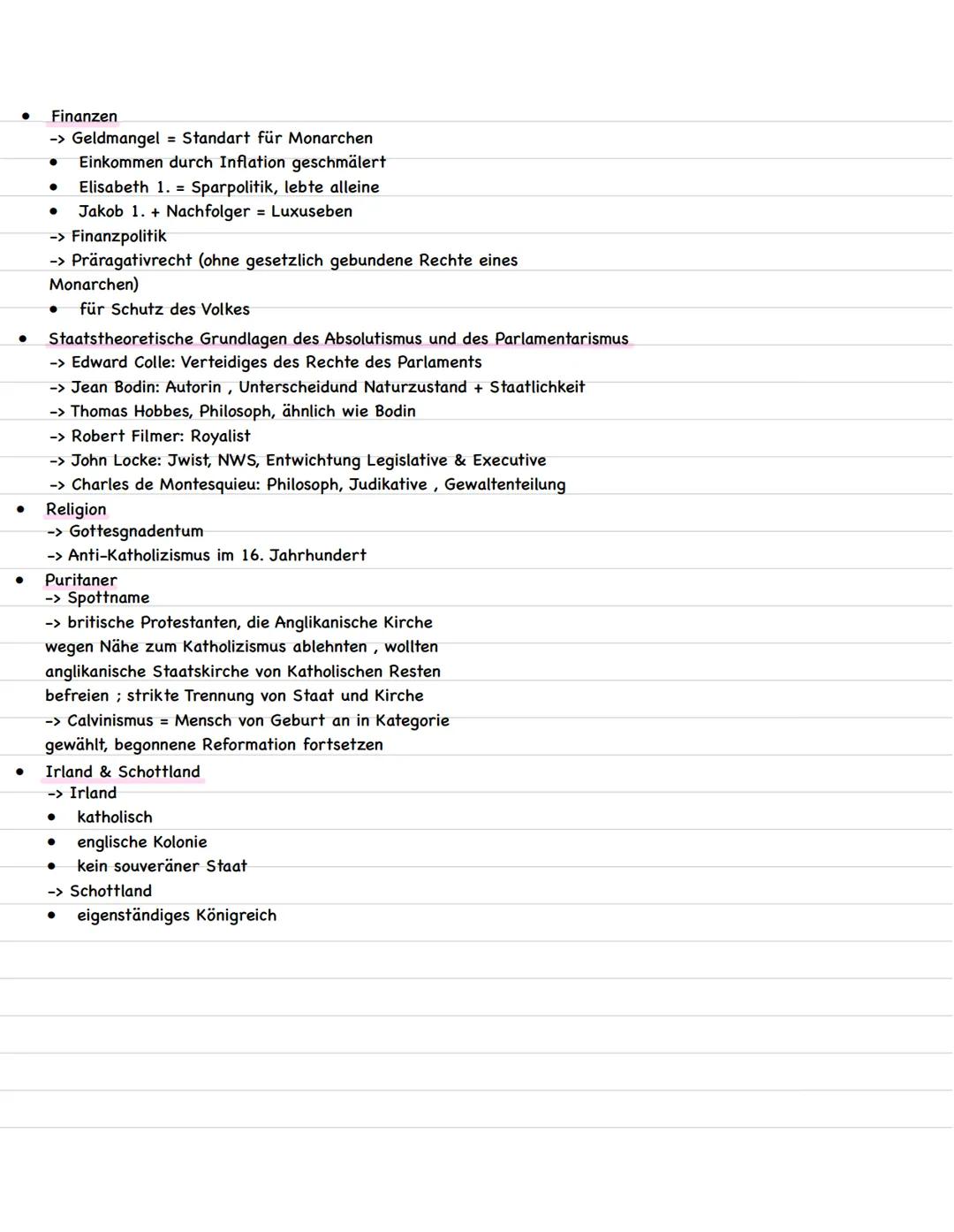  # Themenblock 1: Frühparlamentarismus und Bürgerkrieg (1625-1640)

*   Basic Knowledge

*   Englische Monarchen

    -> König Heinrich VIII