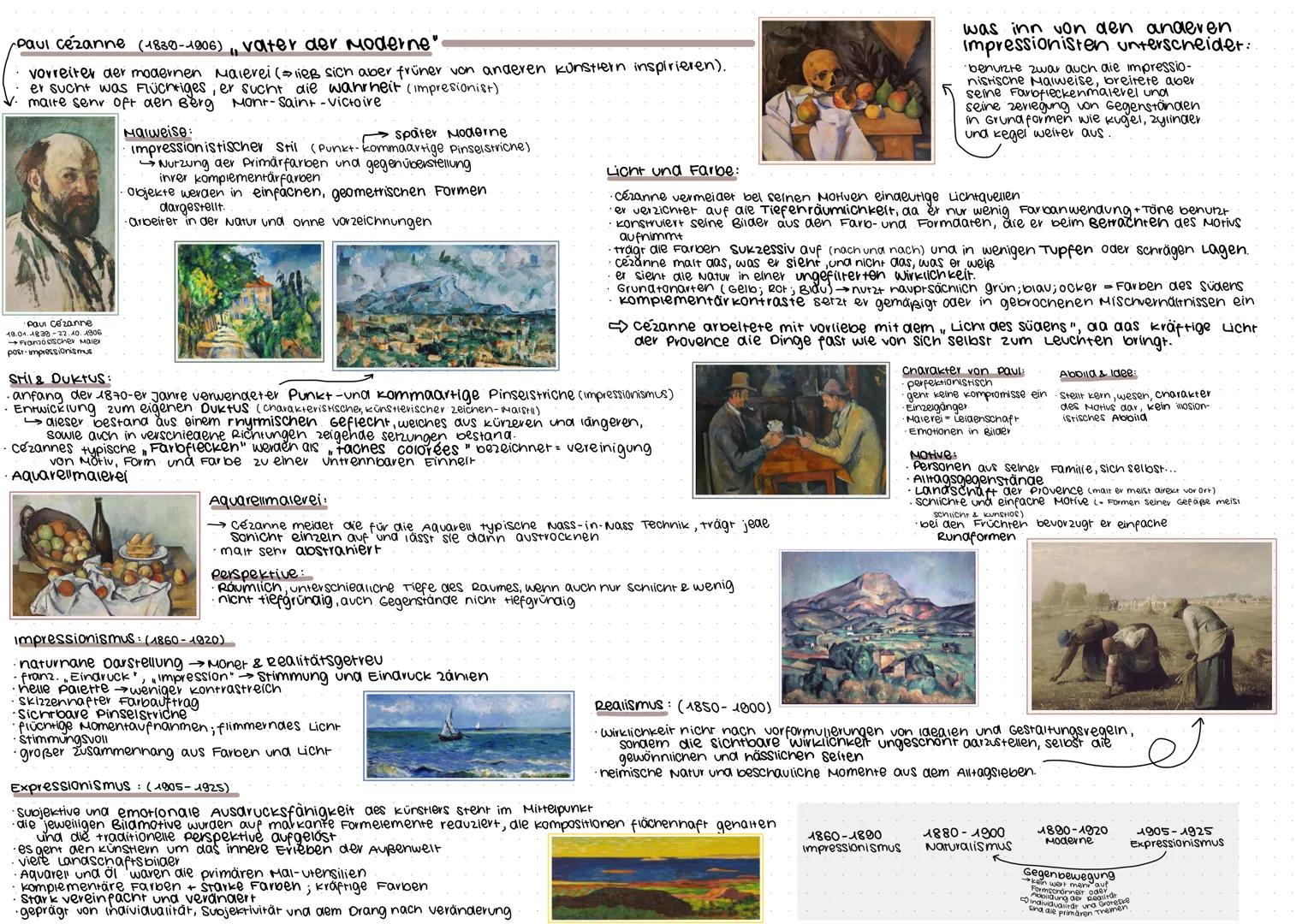 # Paul Cézanne (1830-1906) vater der Moderne"

vorreiter der modernen Malerei (ließ sich aber früner von anderen künstlern inspirieren).
er 